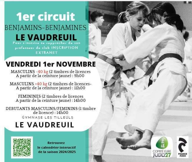 Résultats du 1er circuit Benjamins à Le Vaudreuil 01 Nov  